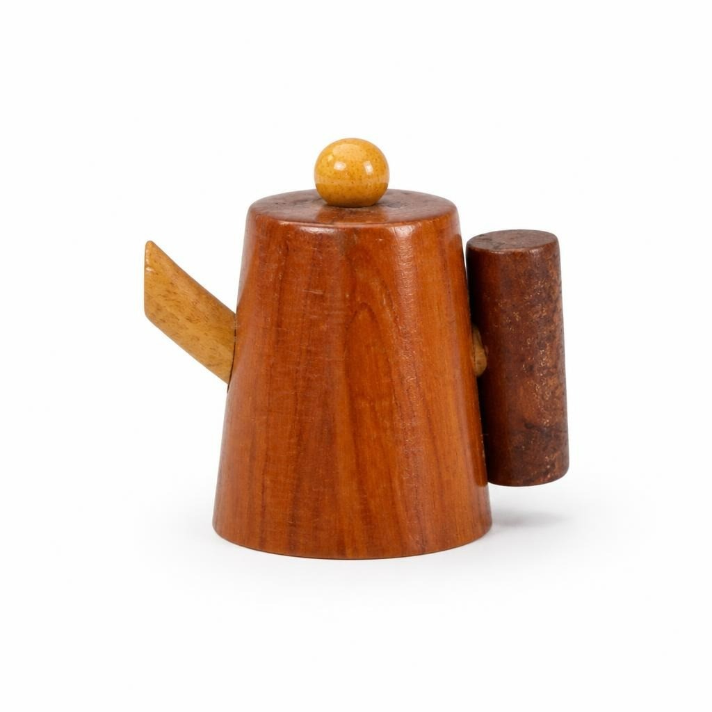 Small Wooden Pepper Mill / Salt Shaker Set - white studio shot, second-hand at Why Go Less, Dekwaneh, Lebanon