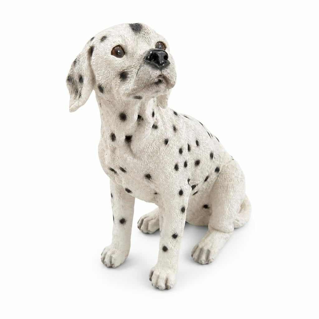 Dalmatian dog figurine on wooden base, large - white studio shot, second-hand at Why Go Less, Dekwaneh, Lebanon