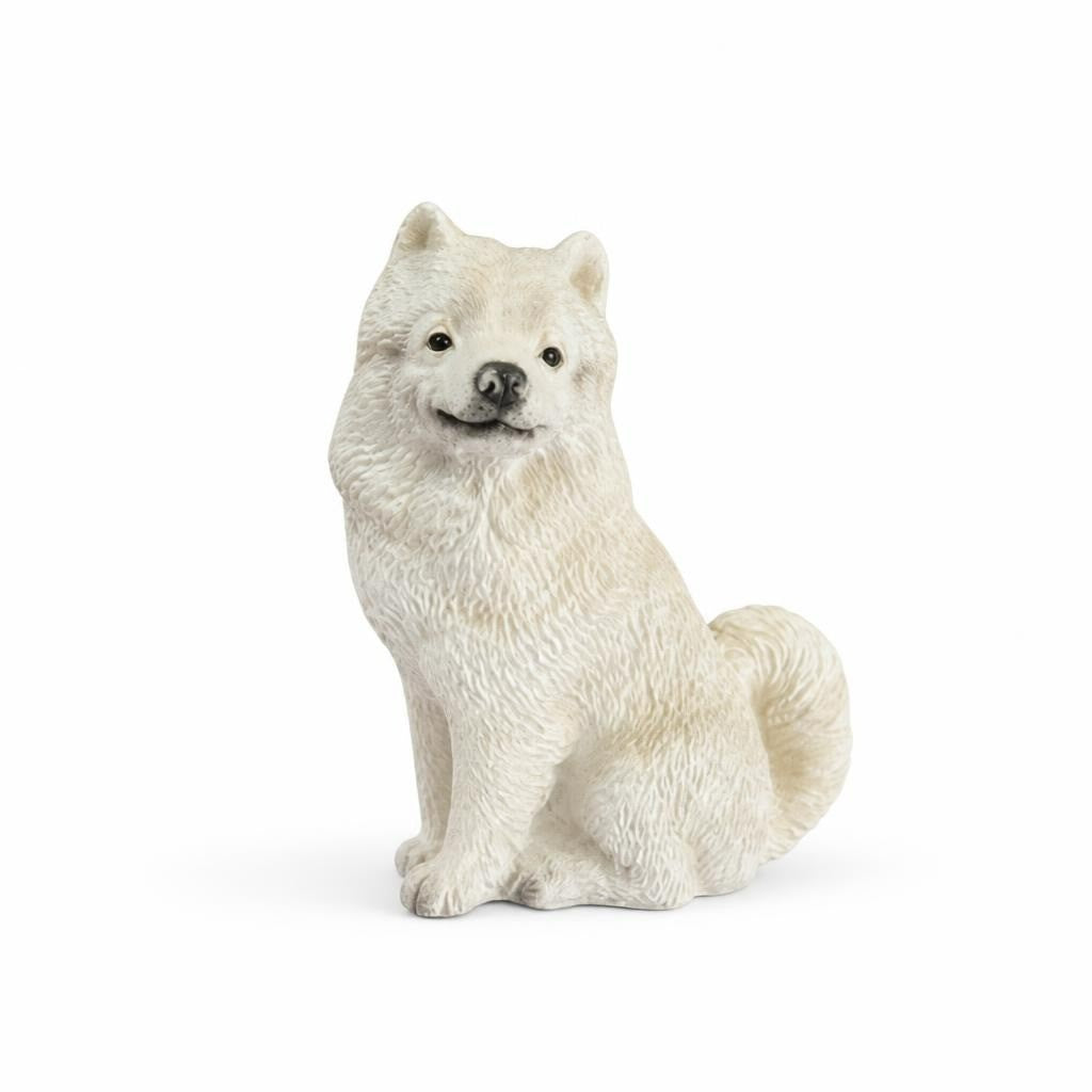 Samoyed dog resin figurine, small white - white studio shot, second-hand at Why Go Less, Dekwaneh, Lebanon