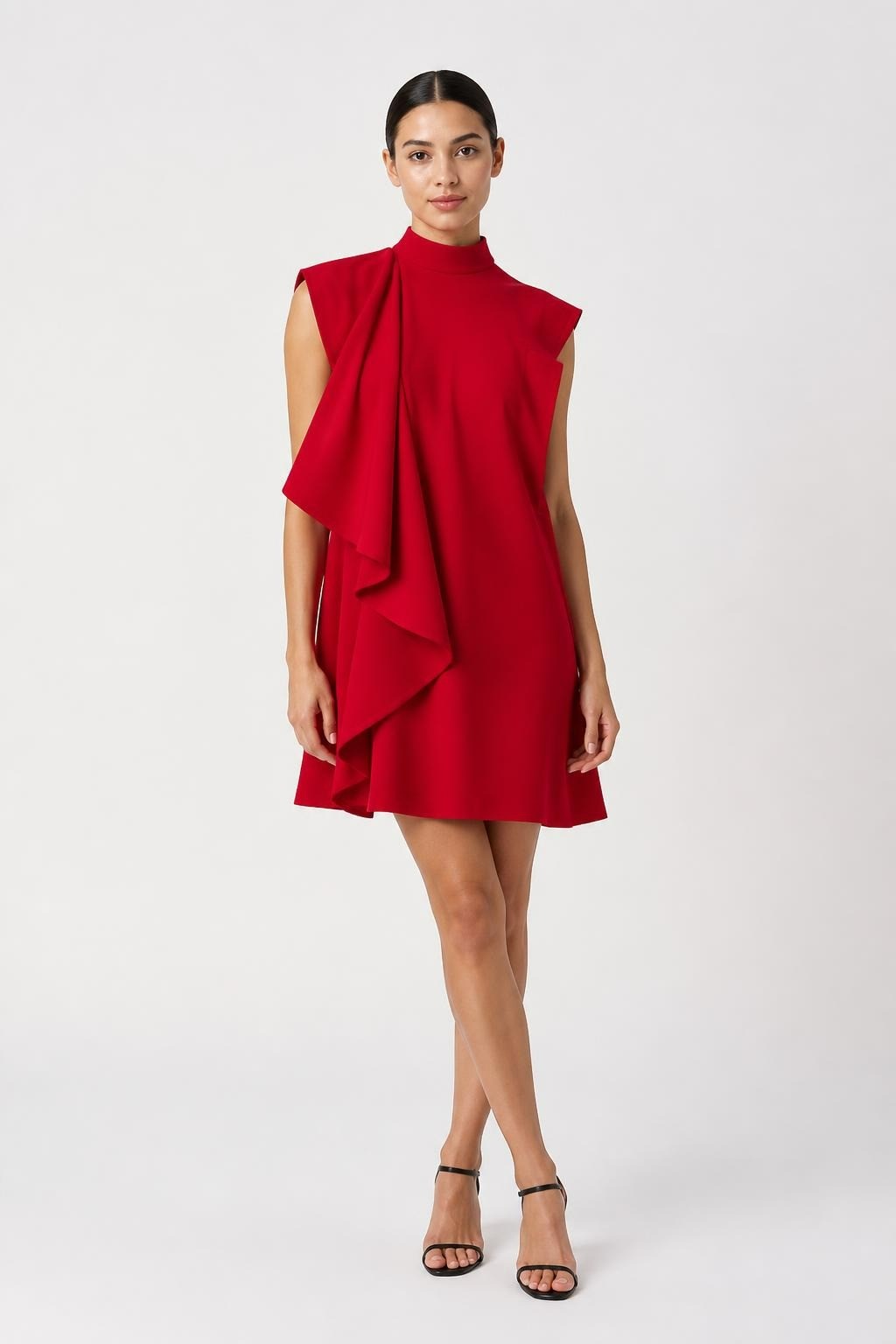 Mini-robe rouge asymétrique à volants | Seconde main | Pourquoi se contenter de moins-1