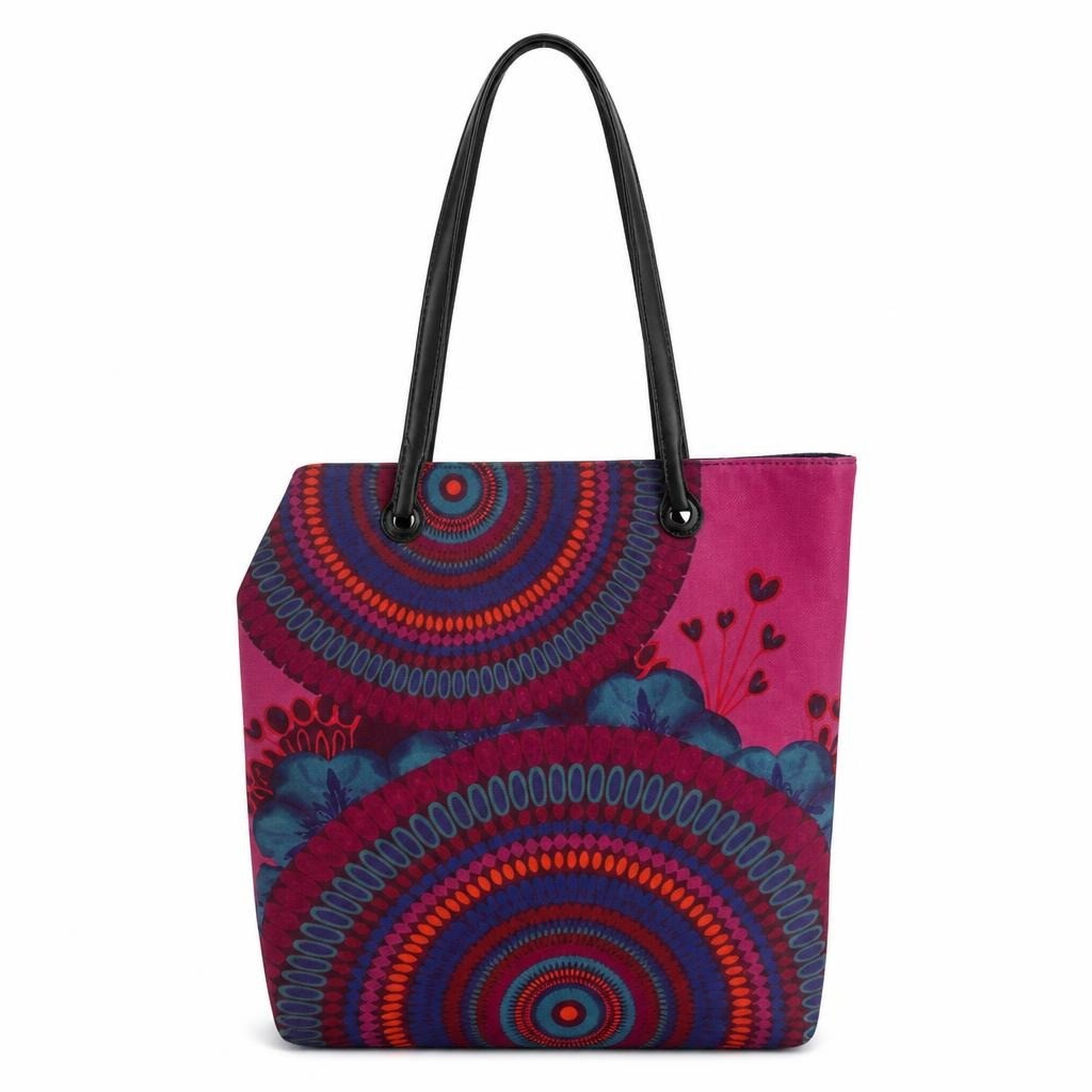 Desigual Mandala Print Tote Bag Multicolor - white studio shot, second-hand at Why Go Less, Dekwaneh, Lebanon