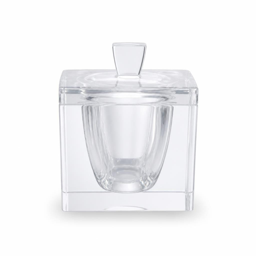Clear acrylic square lidded trinket box - white studio shot, second-hand at Why Go Less, Dekwaneh, Lebanon