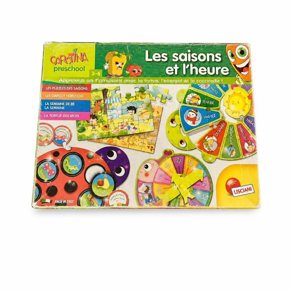 Lisciani Carotina Preschool Les Saisons et l'Heure 3-6 - white studio shot, second-hand at Why Go Less, Dekwaneh, Lebanon