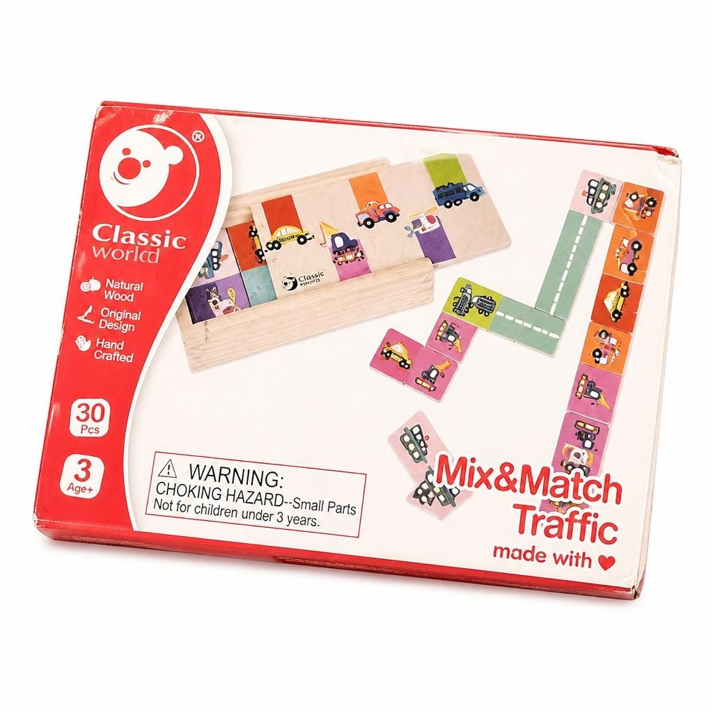 Classic World Traffic Mix & Match Domino Game - white studio shot, second-hand at Why Go Less, Dekwaneh, Lebanon
