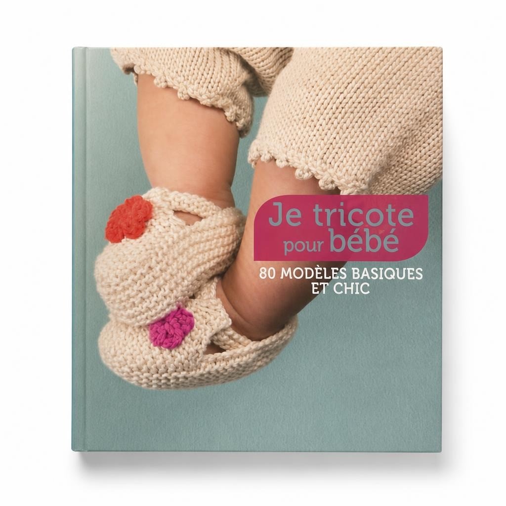 Je Tricote pour Bébé 80 modèles French knitting book - white studio shot, second-hand at Why Go Less, Dekwaneh, Lebanon