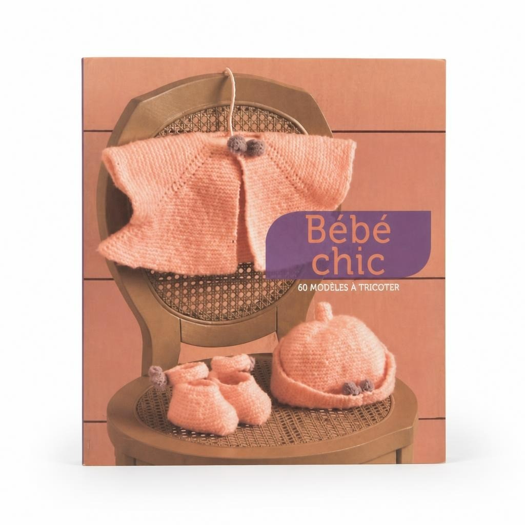 Bébé Chic 60 modèles à tricoter French knitting book - white studio shot, second-hand at Why Go Less, Dekwaneh, Lebanon