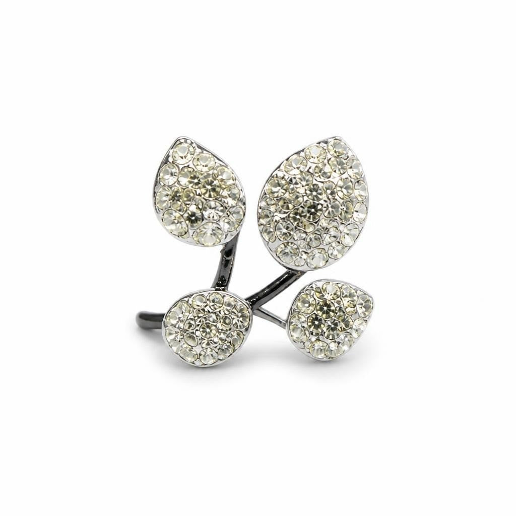 Silver crystal butterfly stud earrings, rhinestone detail - white studio shot, second-hand at Why Go Less, Dekwaneh, Lebanon