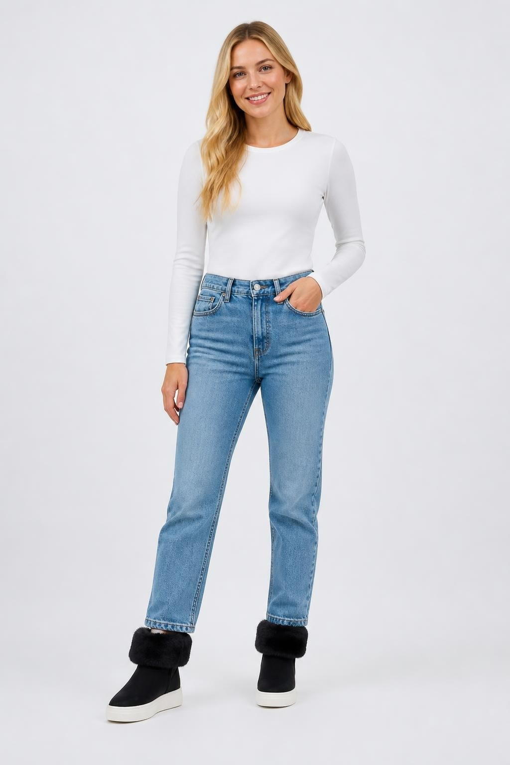 Black Faux Fur Slip-On Shoes | Pre-Loved | Why Go Less-1