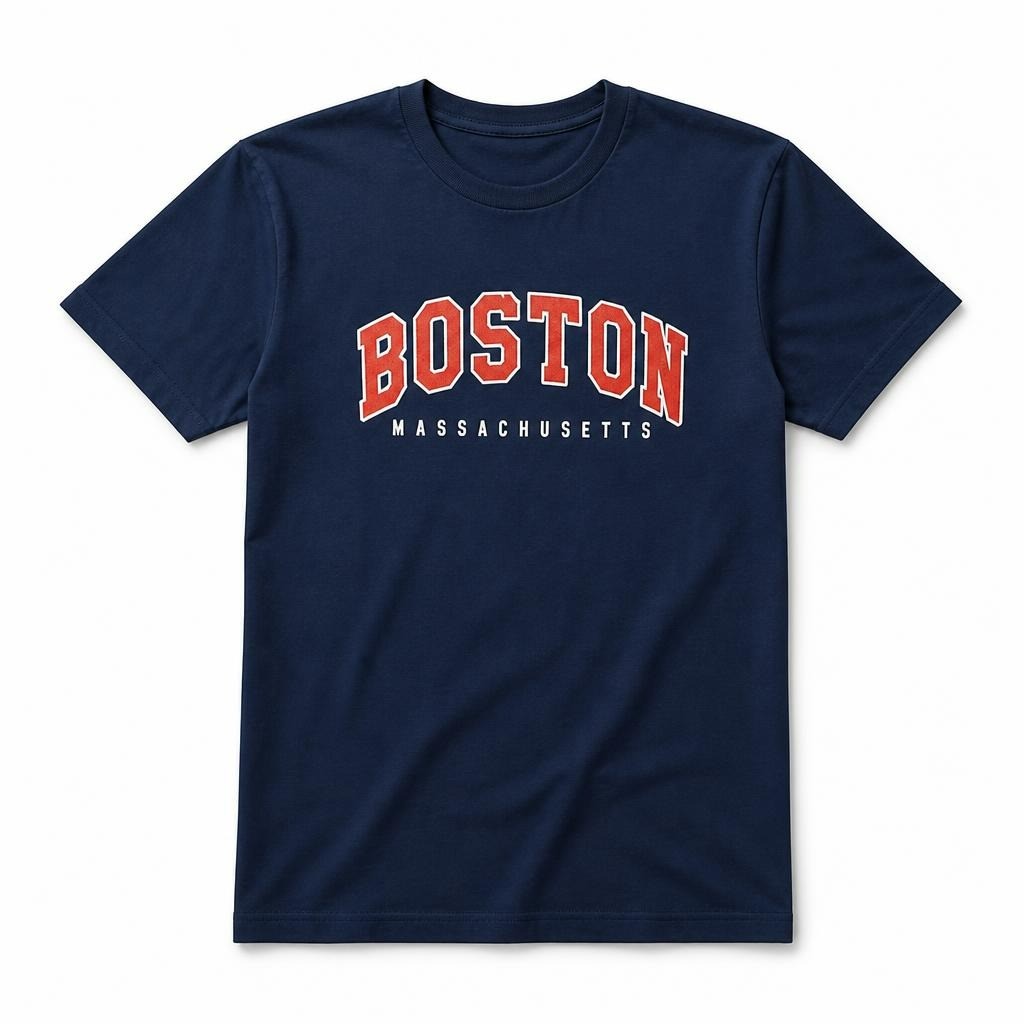 Boston University navy graphic crewneck tee | New | Why Go Less