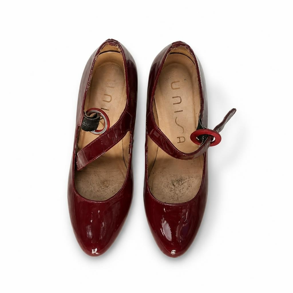 pointure Unisa Burgundy Patent Mary Jane Heels - unread size | Pre-Loved | Why Go Less