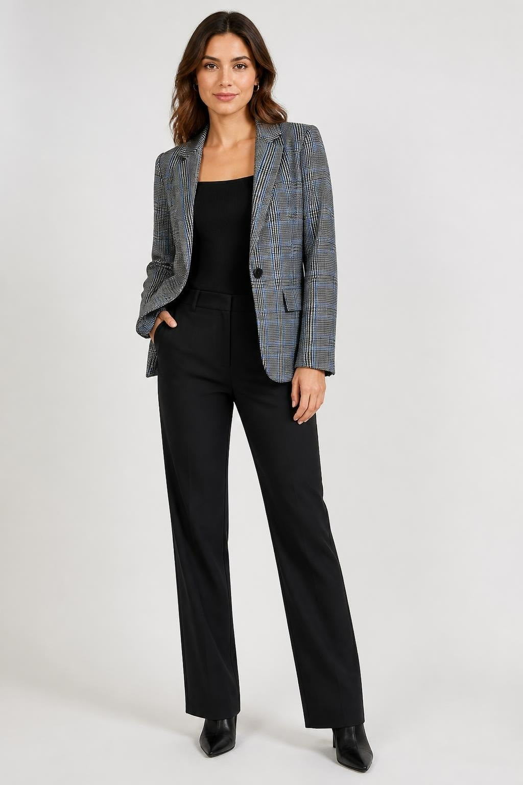 Blazer écossais Benetton, pied-de-poule, un bouton | Occasion | Pourquoi payer plus cher ?
