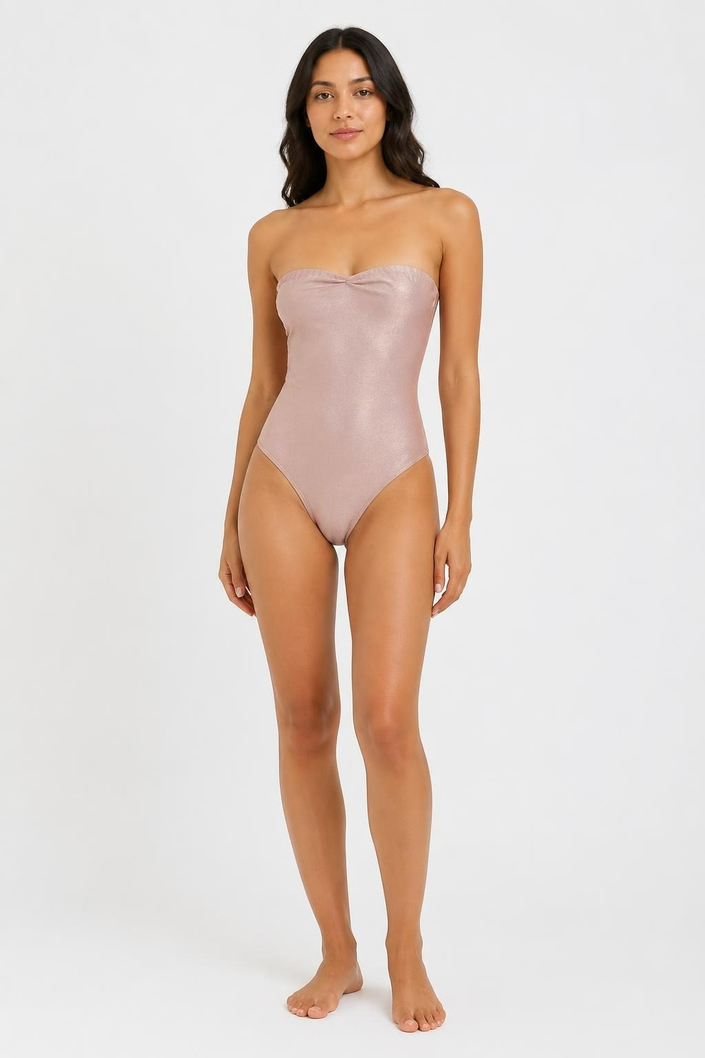 Blush pink strapless bodysuit shimmer | Pre-Loved | Why Go Less