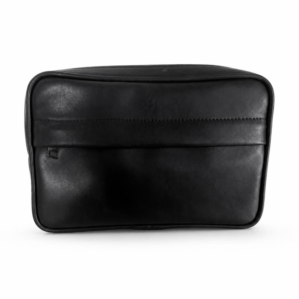 Trousse de toilette/pochette en cuir noir | Seconde main | Pourquoi se contenter de moins