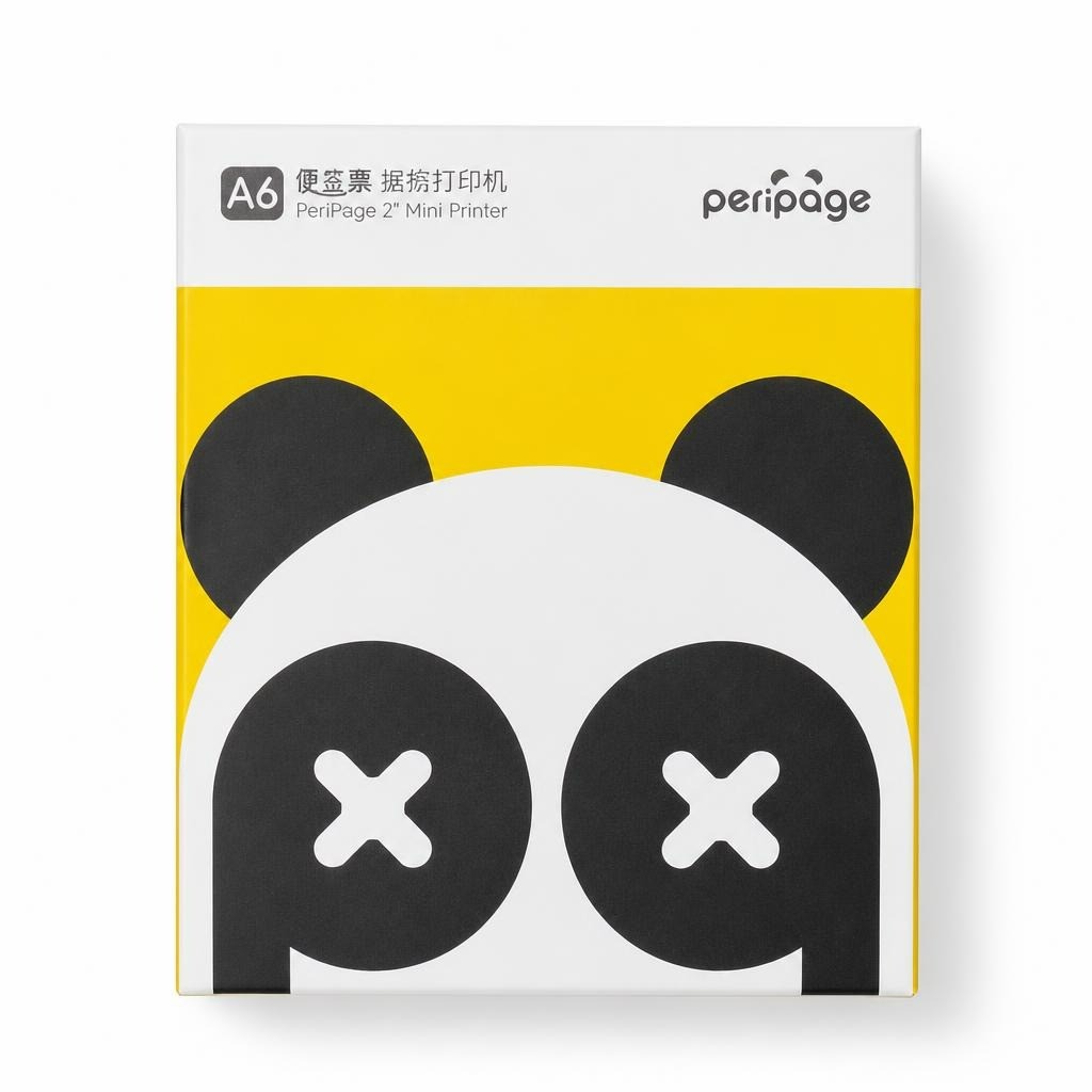 PeriPage A6 Panda Mini Thermal Printer, Yellow/White Box | Pre-Loved | Why Go Less-1