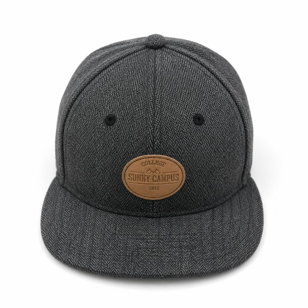 Funny Campus grey herringbone snapback cap | Pre-Loved | Why Go Less