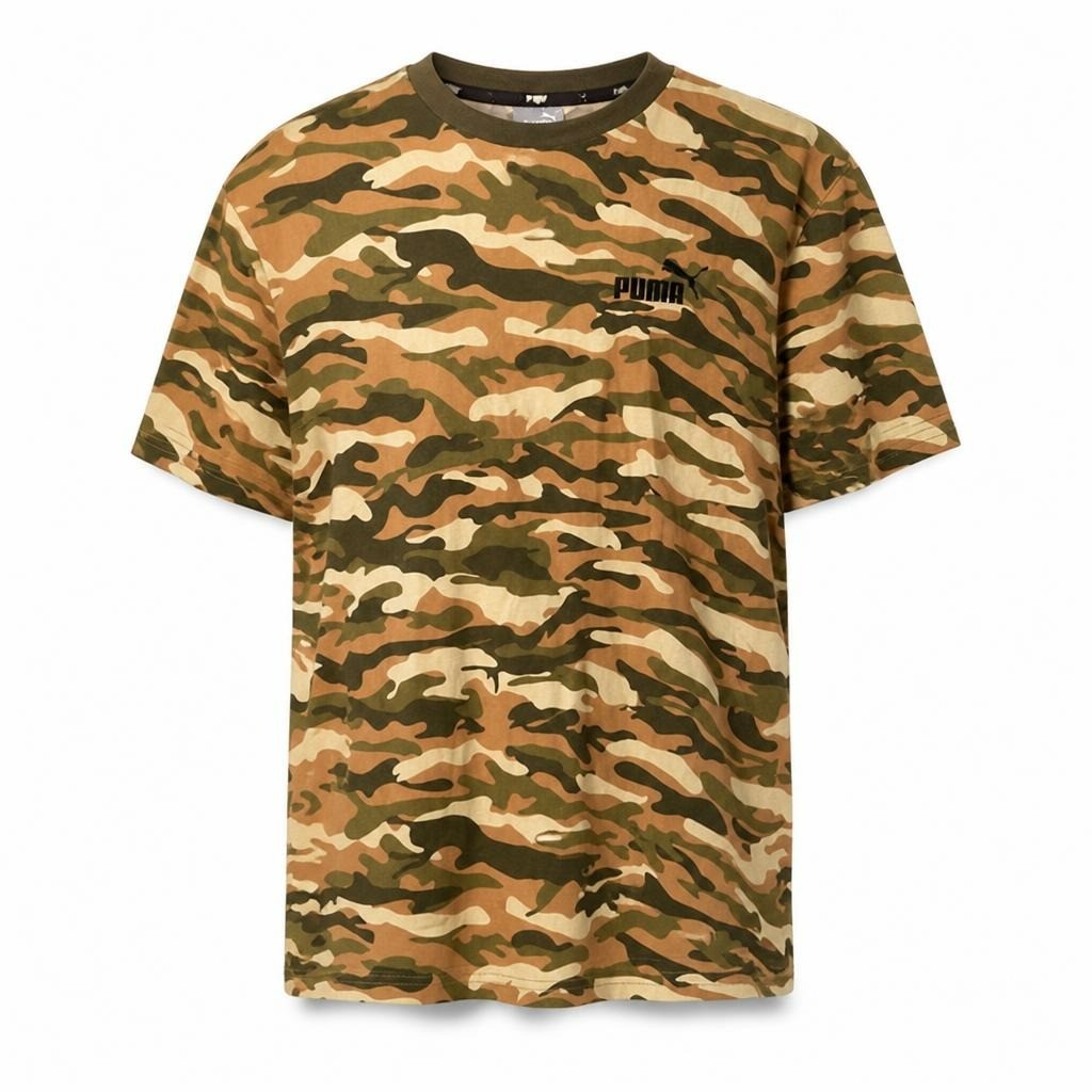 Puma Camo T-Shirt, tan/green, new with tags | Pre-Loved | Why Go Less