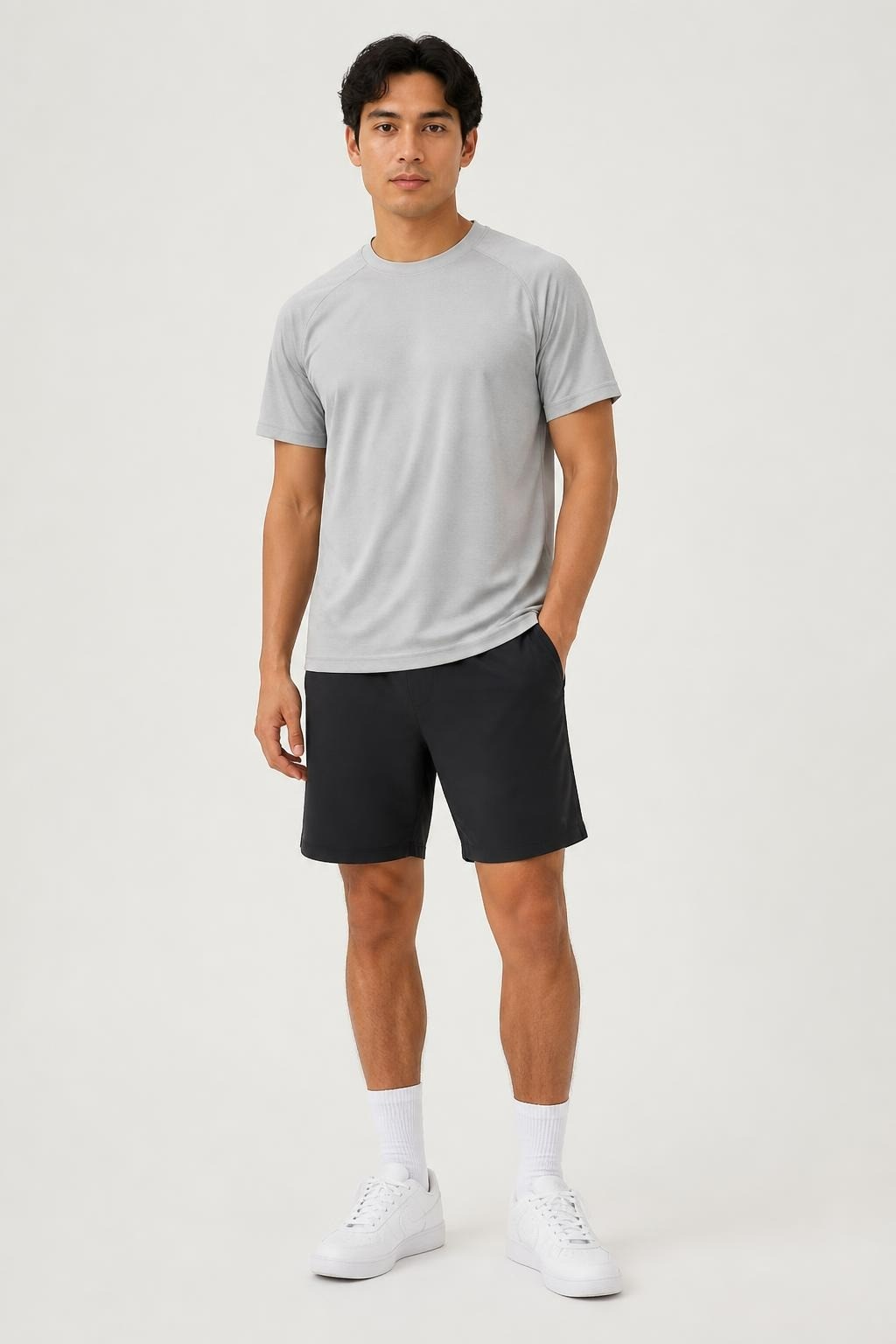 Light grey crew-neck basic T-shirt | Pre-Loved | Why Go Less
