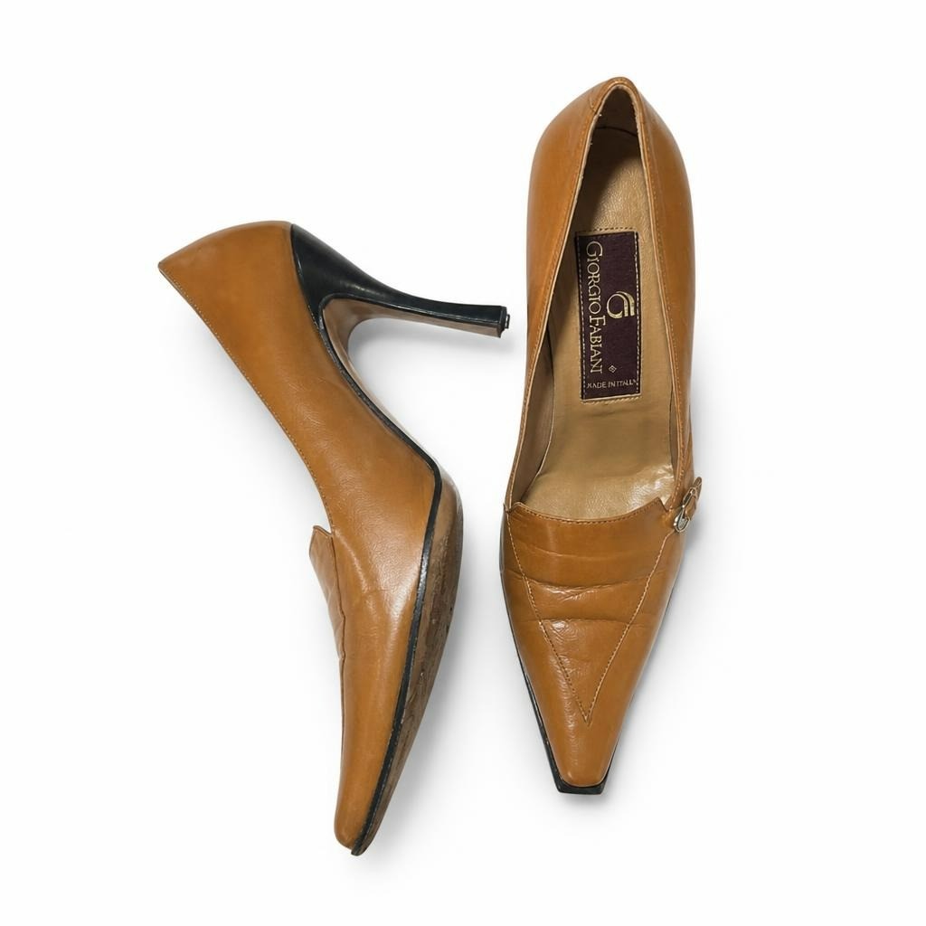 Escarpins en cuir couleur cognac Giorgio Fabian Made in Italy | Seconde main | Pourquoi dépenser plus