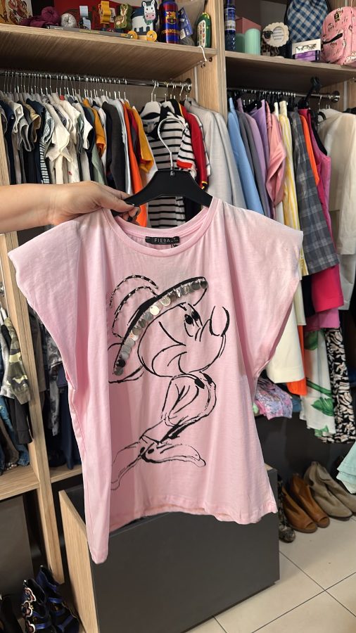 Fiera Pink Minnie Mouse Sequin Graphic Tee | New | Why Go Less