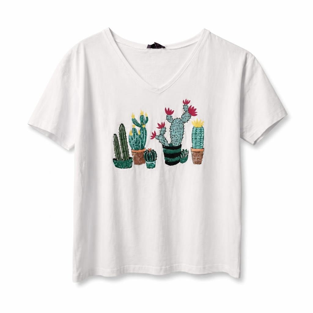 Mint French Bulldog Sequin Embellished Tee Khaki | New | Why Go Less