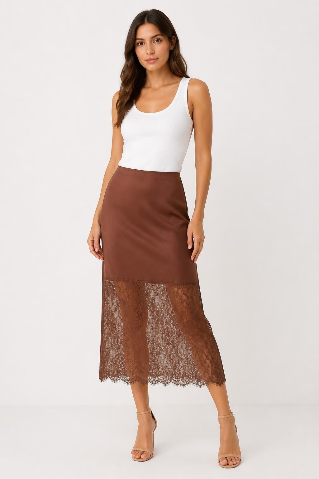 Satin Lace Patchwork Skirt | Pre-Loved | Why Go Less