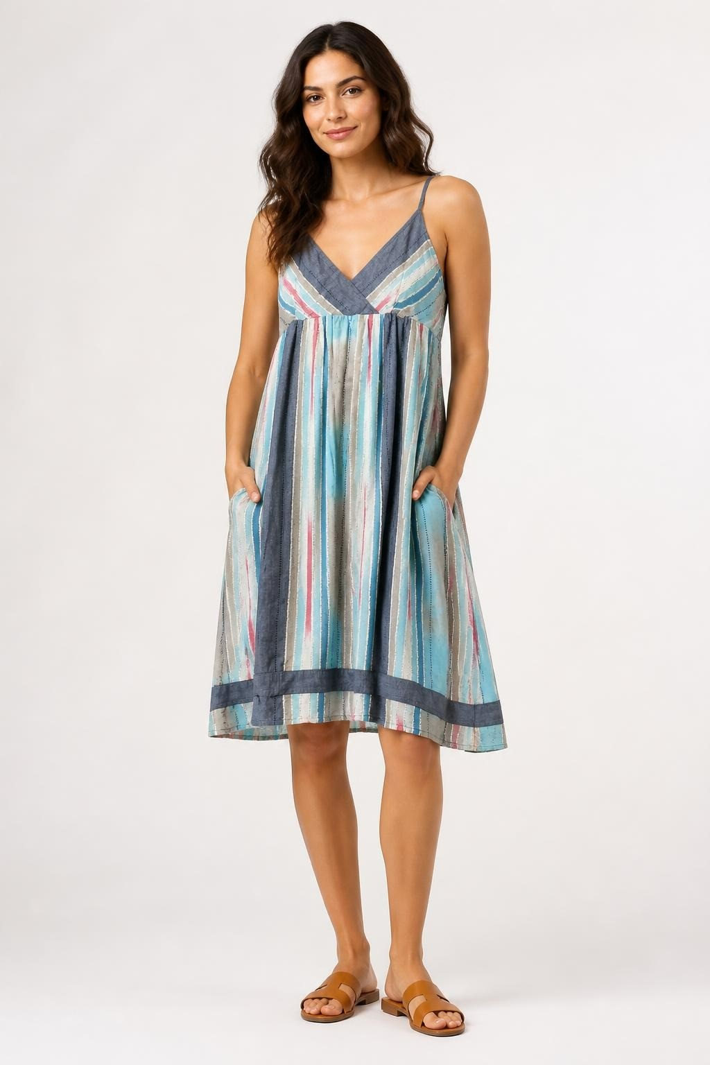 Striped Multicolor Spaghetti Strap Sundress | Pre-Loved | Why Go Less