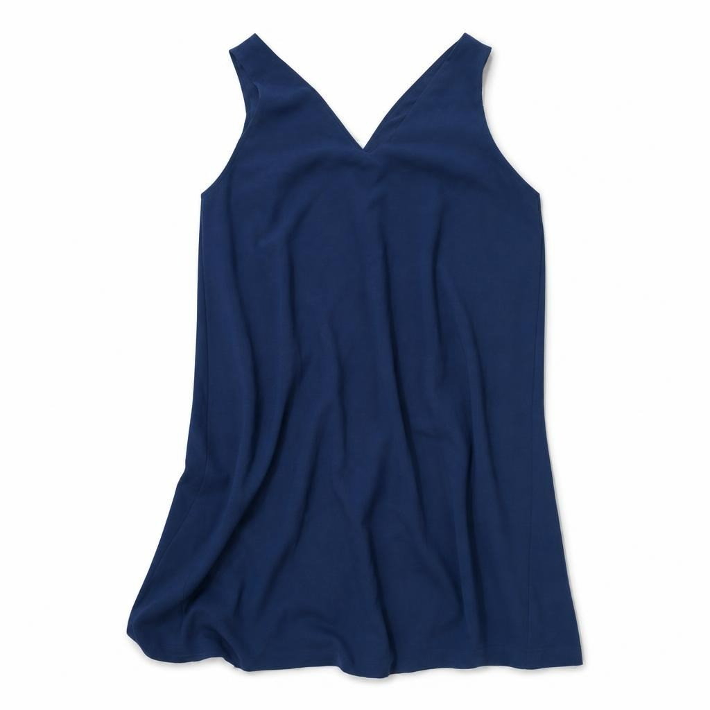 Navy Blue V-Neck Sleeveless Shift Dress | Pre-Loved | Why Go Less