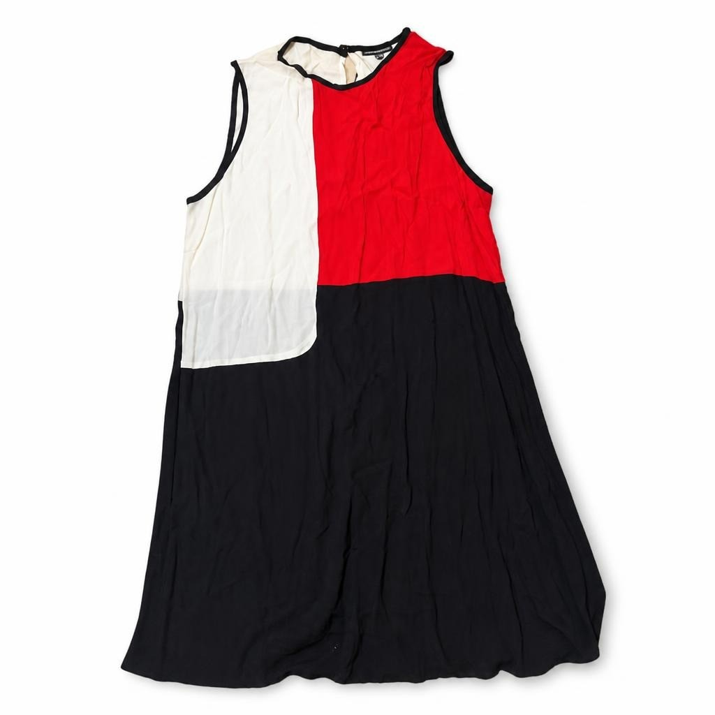 Color Block Sleeveless Midi Dress Red White Black | Pre-Loved | Why Go Less