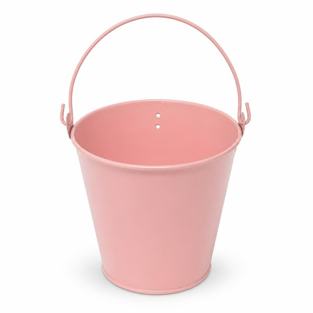 Mini seau en métal rose avec anse | Seconde main | Pourquoi se contenter de moins