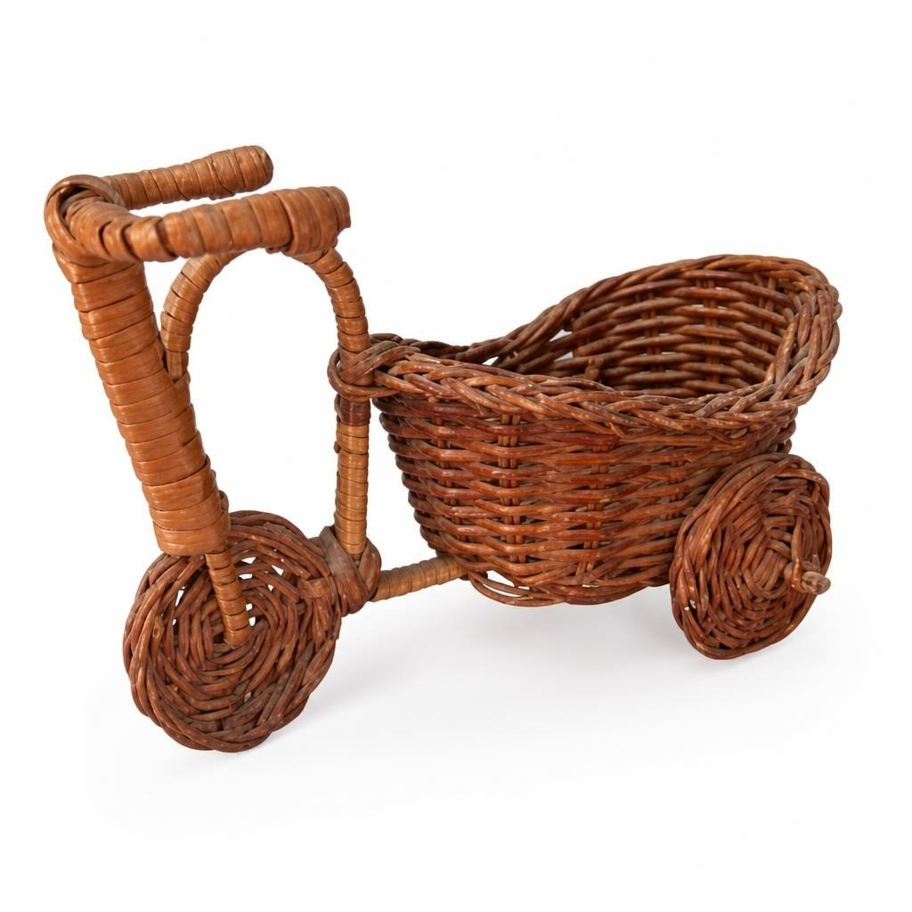 Figurine mini-vélo en osier, marron | Occasion | Pourquoi faire moins bien