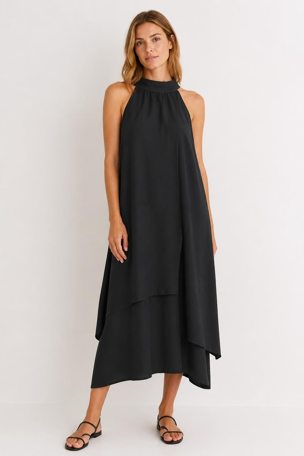 Black Sleeveless Halter Neck Maxi Dress | Pre-Loved | Why Go Less
