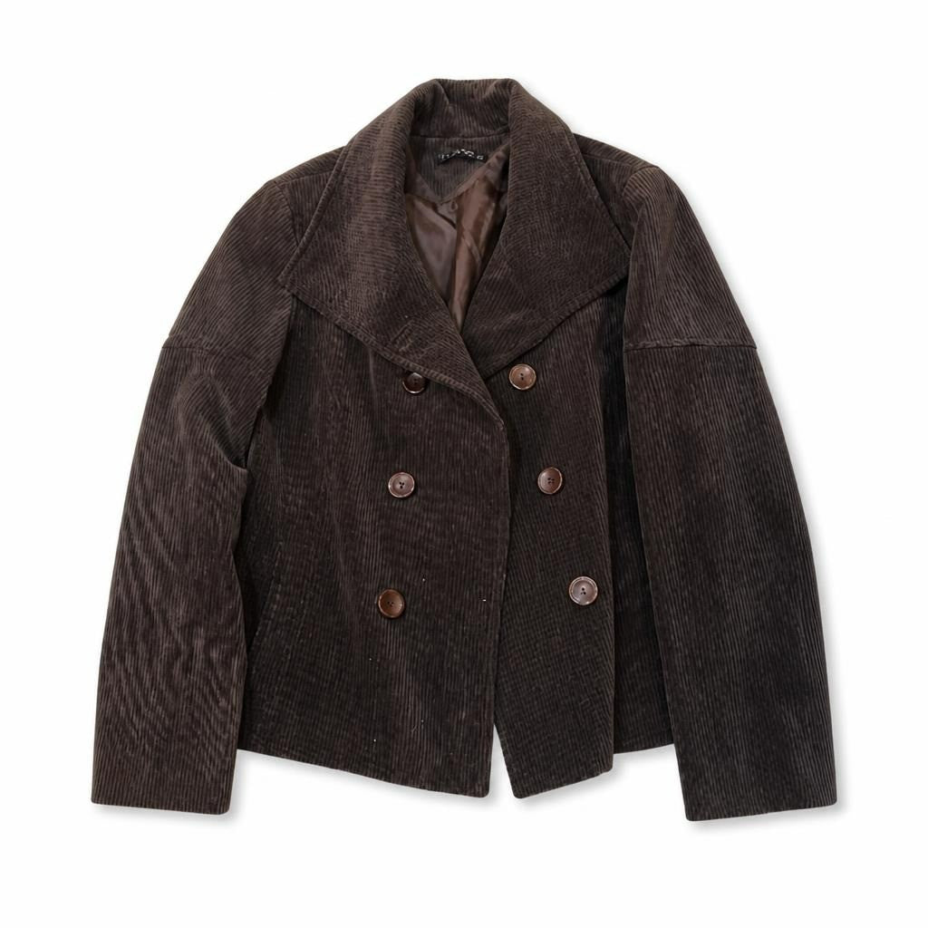 Blazer croisé en velours côtelé marron | Seconde main | Pourquoi chercher ailleurs