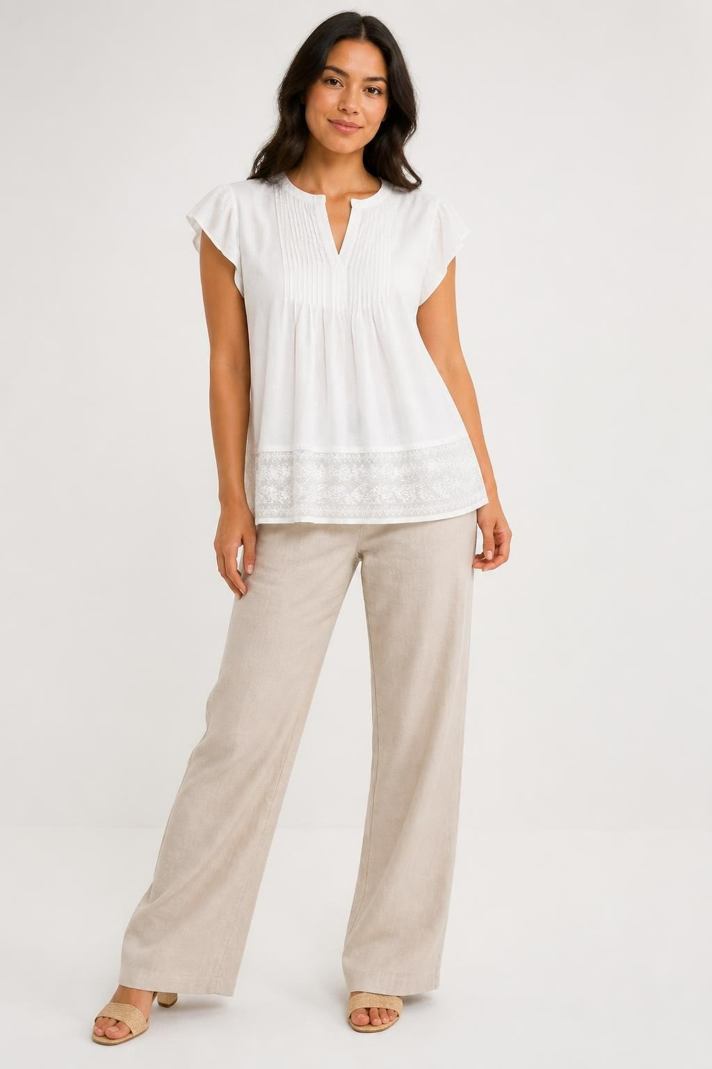 United Colors Of Benetton White Embroidered Blouse | Pre-Loved | Why Go Less