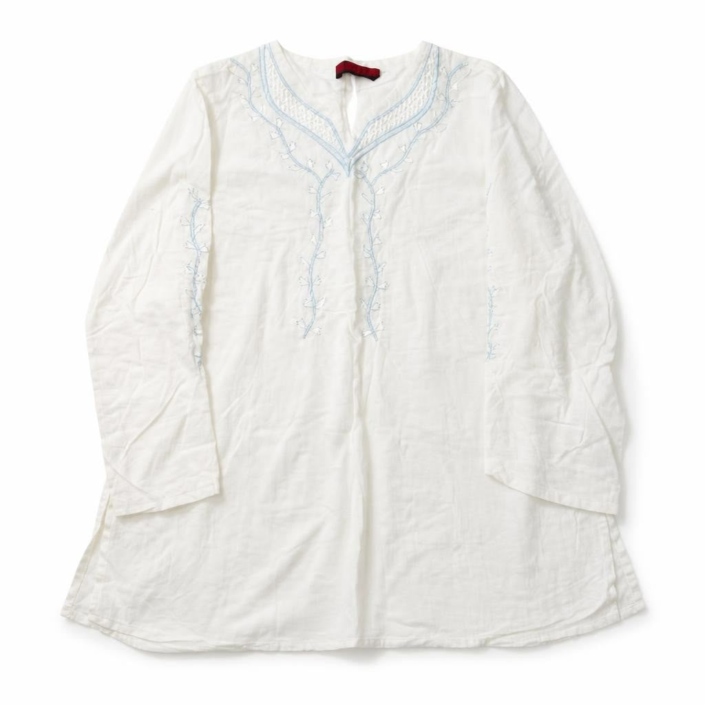 White Embroidered Kurta/Tunic, Boho Style | Pre-Loved | Why Go Less-2