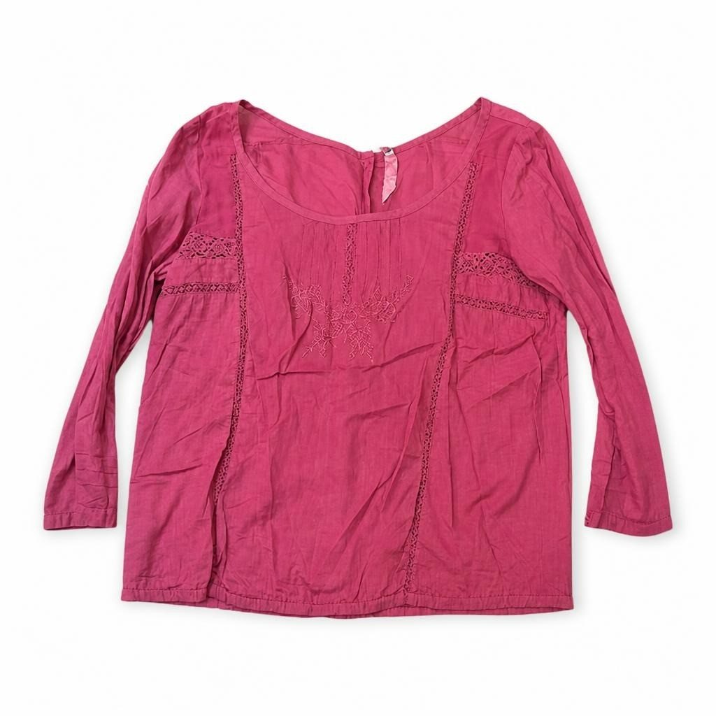 Dusty Rose Boho Long-Sleeve Blouse | Pre-Loved | Why Go Less