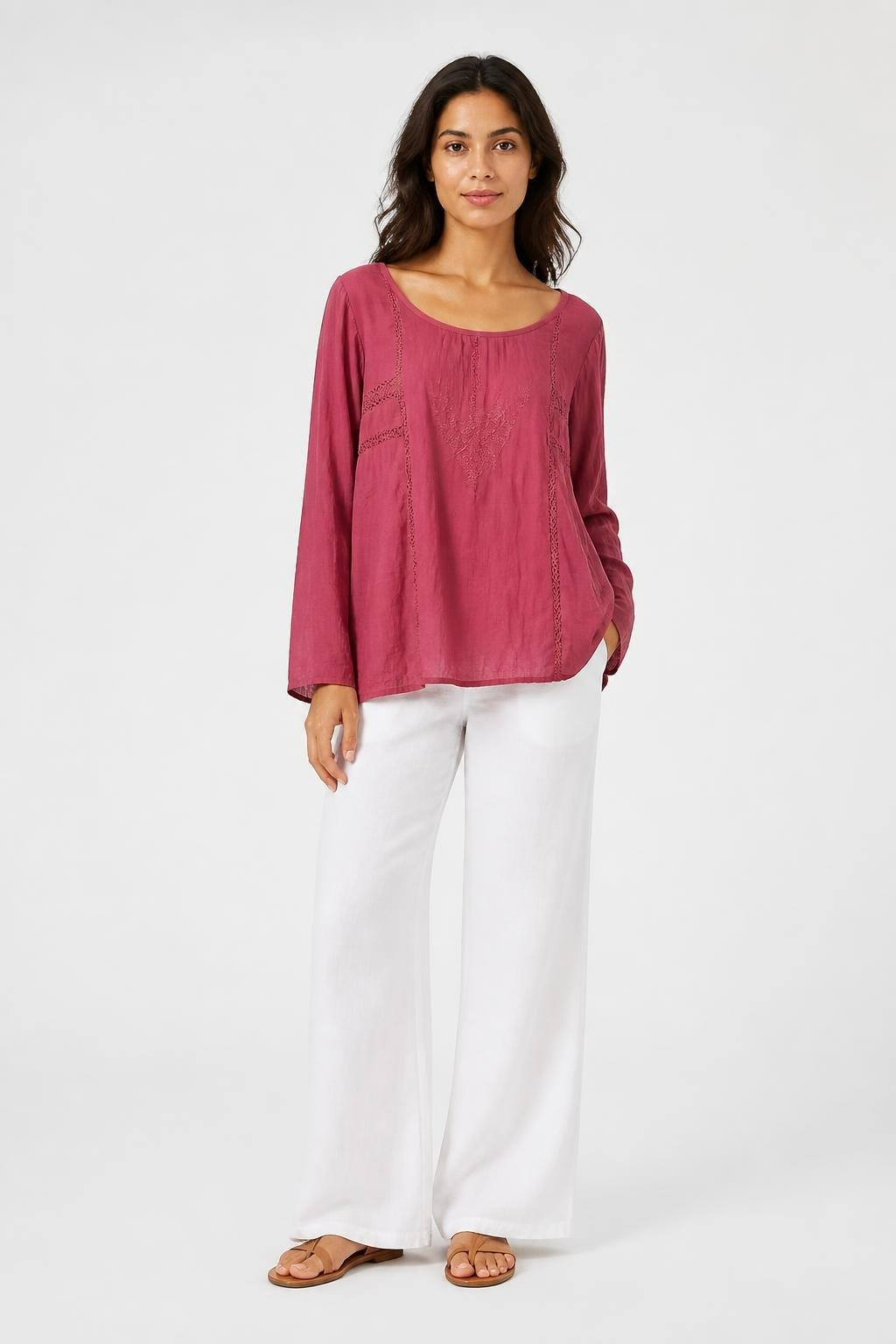 Dusty Rose Boho Long-Sleeve Blouse | Pre-Loved | Why Go Less