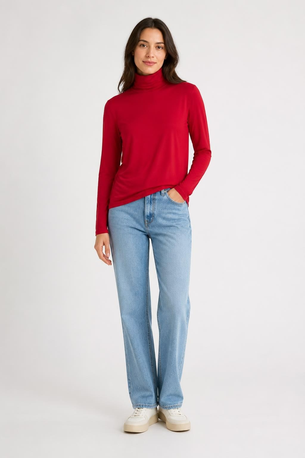 Red Turtleneck Long-Sleeve Top | Pre-Loved | Why Go Less