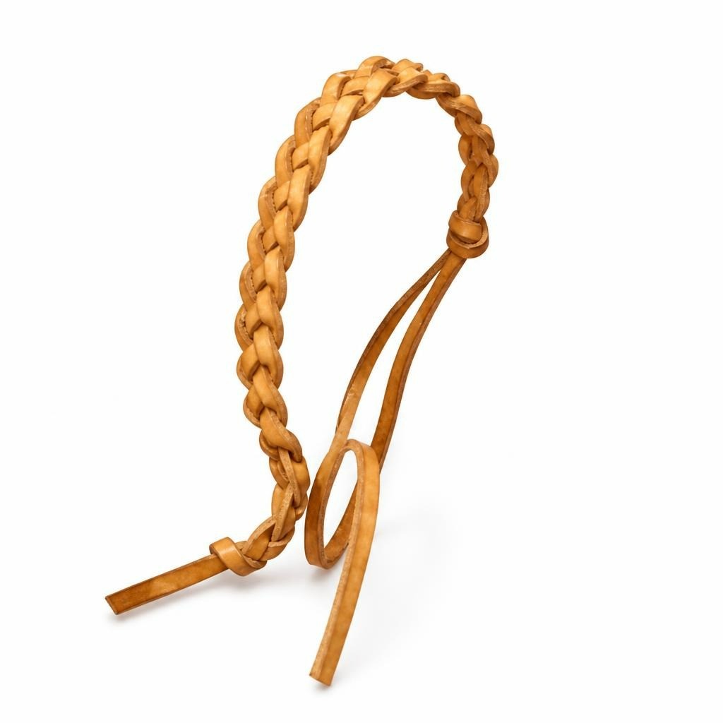 Braided Tan Leather Wrap Bracelet Handmade | Pre-Loved | Why Go Less
