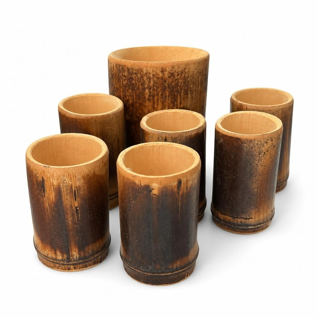 Ensemble Tasses Bambou 7 Pièces Rustique | Seconde Main | Pour un Choix Audacieux