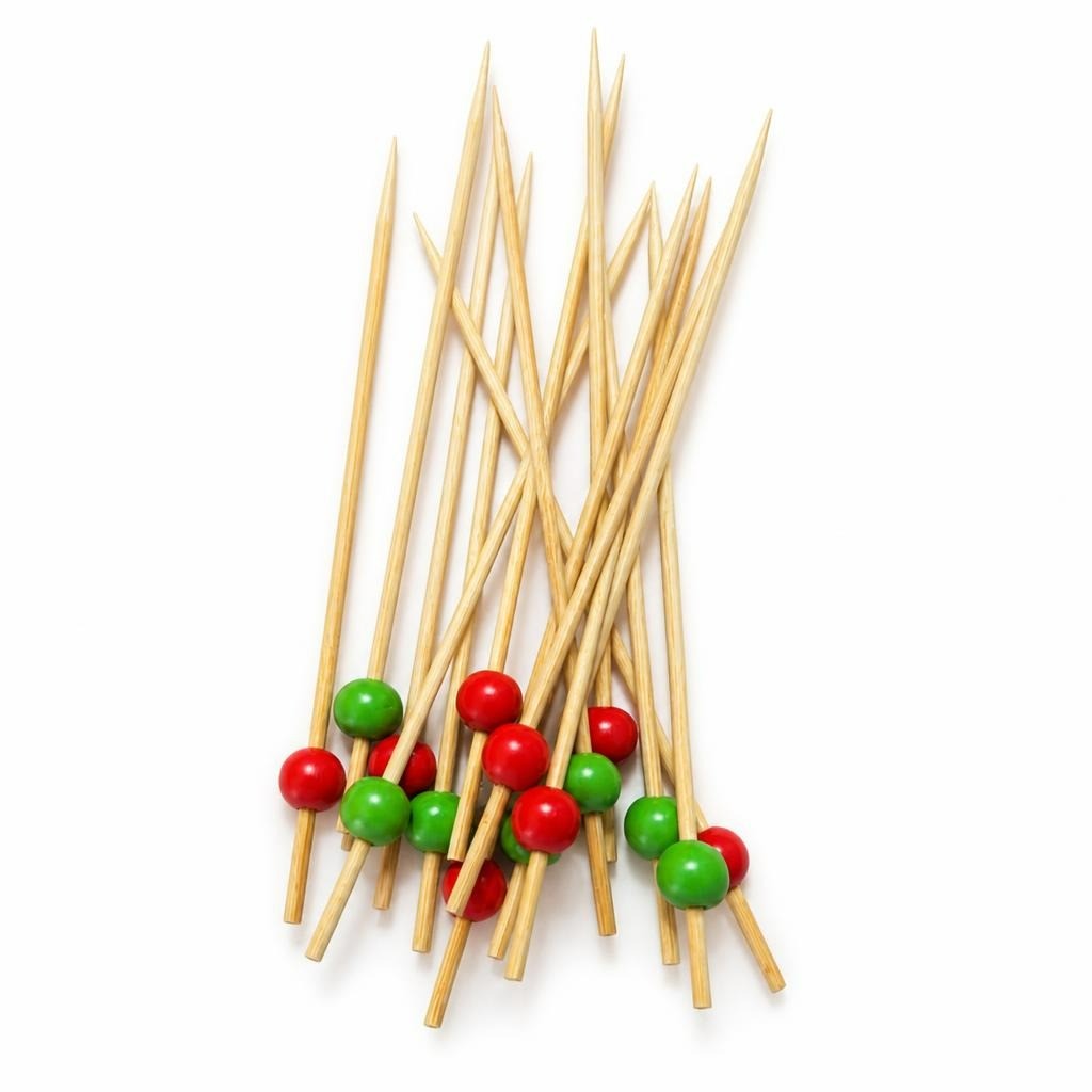 Brochettes décoratives en bambou avec perles colorées, mélangées | Occasion | Pourquoi se contenter de moins