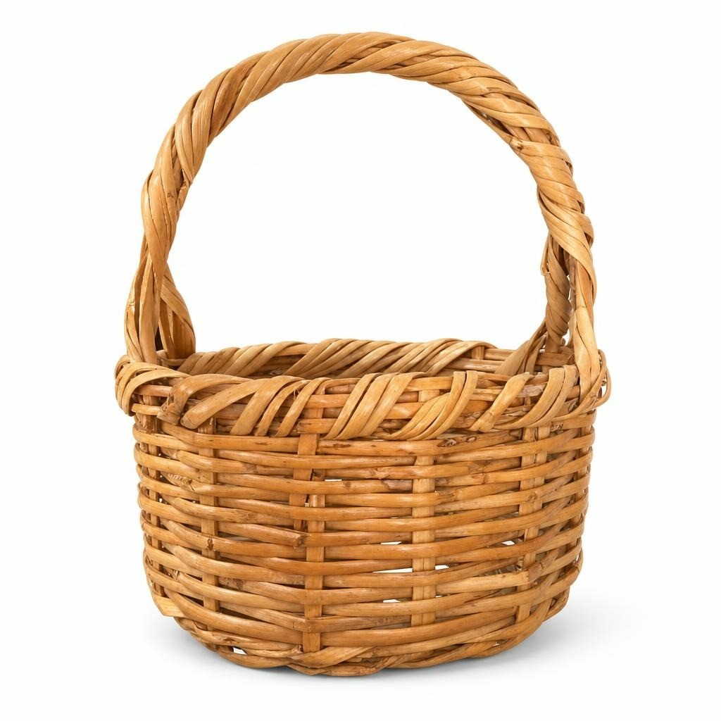 Panier en osier avec anse, naturel tanné | Seconde main | Pourquoi se contenter de moins