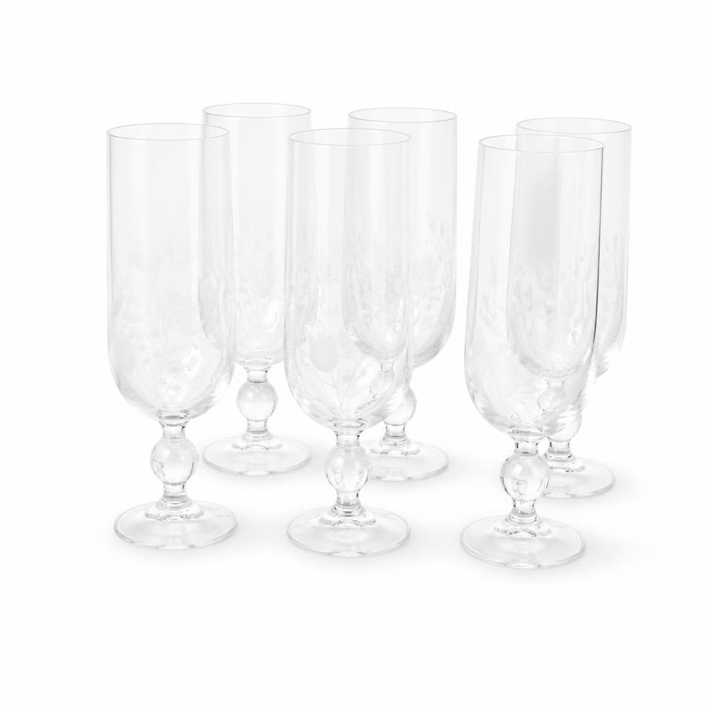 Bohemia Crystal Flûtes à champagne fleuries gravées X5 | Seconde main | Pourquoi se contenter de moins