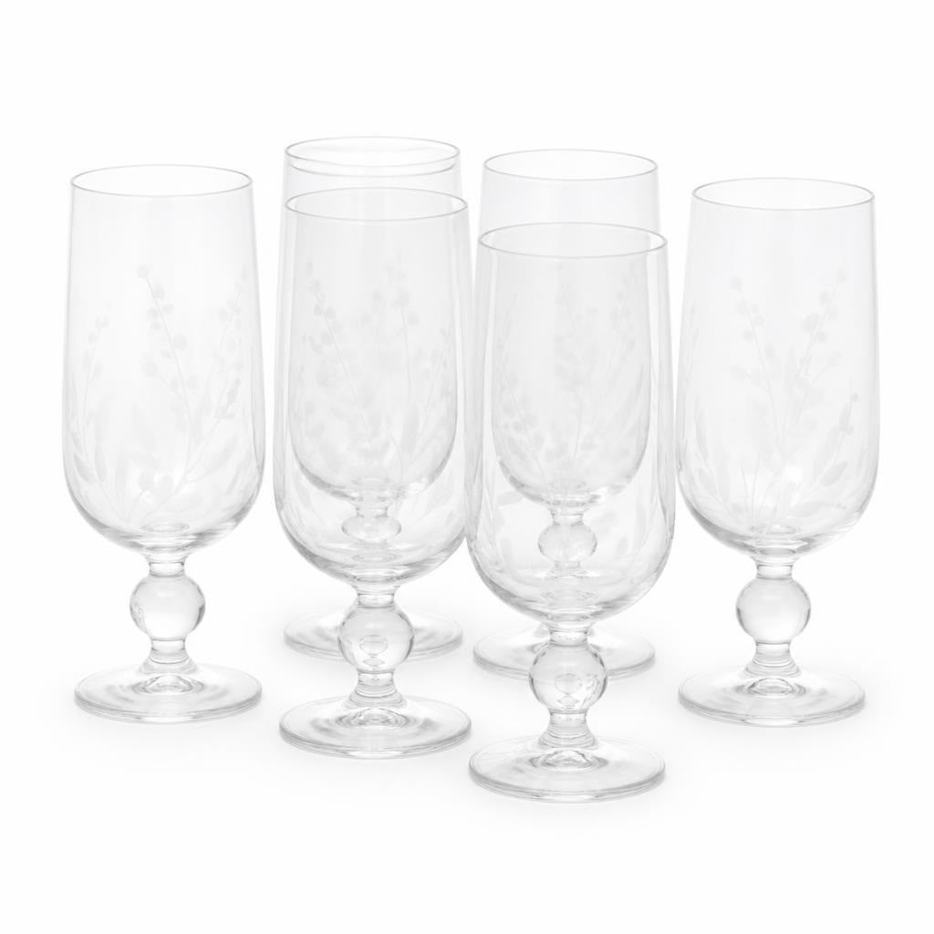 Bohemia Cristal Flûtes à champagne gravées motif floral (lot de 5) | Seconde main | Pourquoi se contenter de moins ?