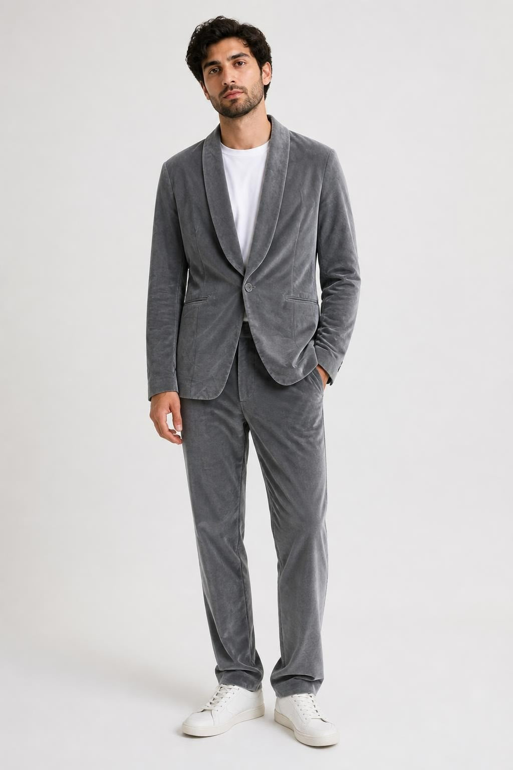 H & H Collection Grey Blazer & Skirt Set | New | Why Go Less
