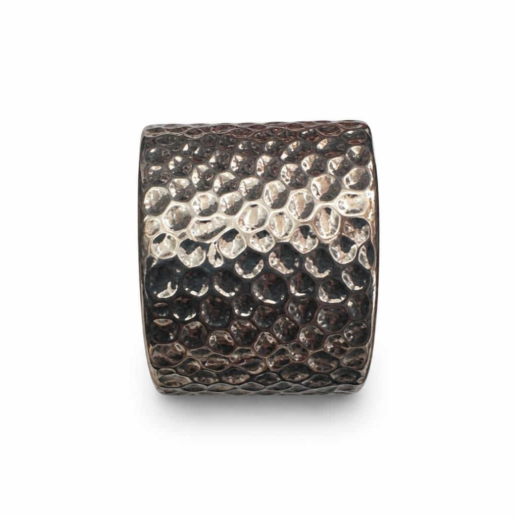 Hammered Silver-tone Wide Cuff Bracelet | Pre-Loved | Why Go Less