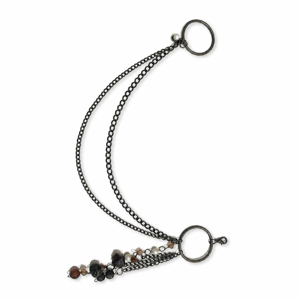 Collier chaîne canon de fusil avec anneaux et perles en pierre | Seconde main | Pourquoi se contenter de moins