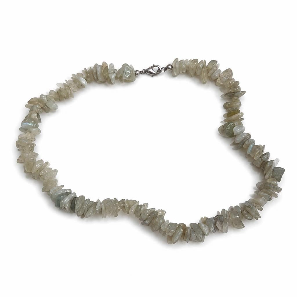 Chip Stone Necklace, Green Aventurine-tone | Pre-Loved | Why Go Less