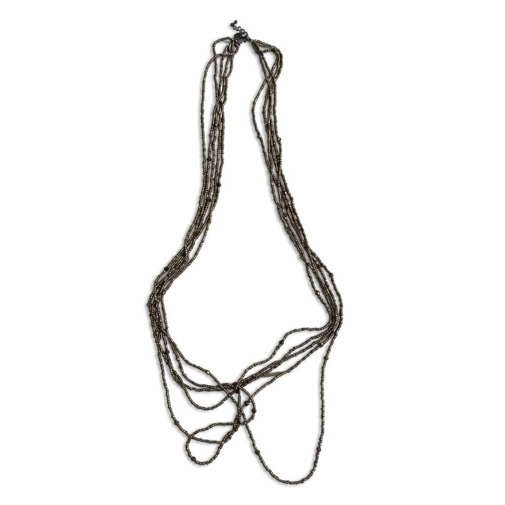 Multi-strand Bronze Seed Bead Long Necklace | Pre-Loved | Why Go Less