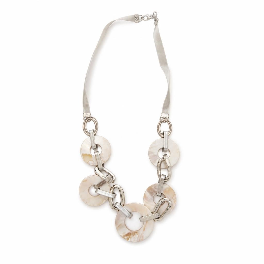 Kate Hill Shell & Silver Link Statement Necklace | Pre-Loved | Why Go Less