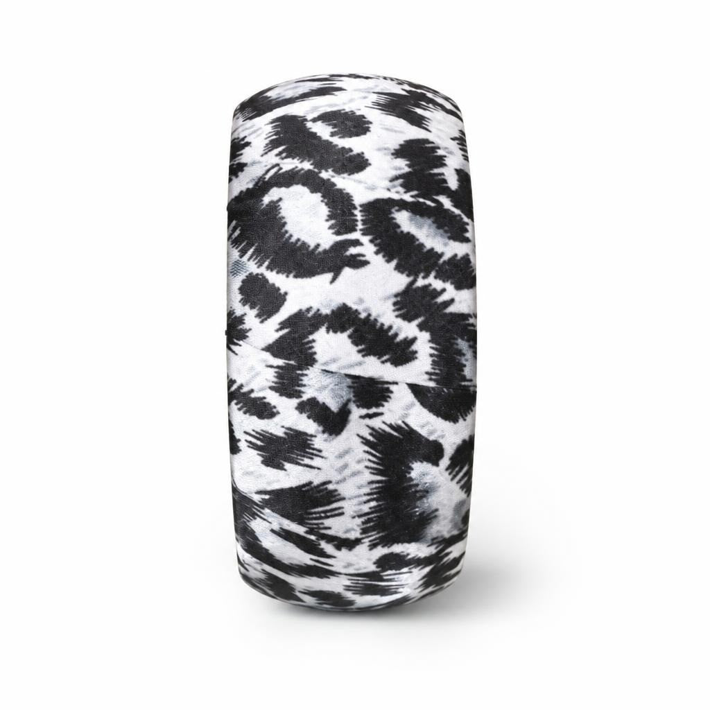 Wide Fabric Bangle Bracelet Black White Leopard Print | Pre-Loved | Why Go Less-1